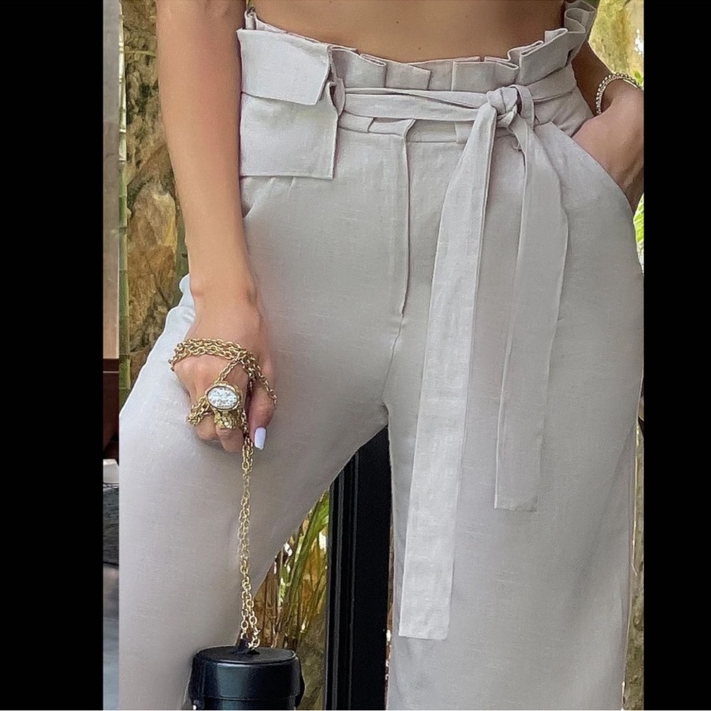 Sand Wide leg Trousers - Picture 8 of 12